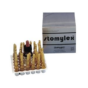 STOMYLEX - Confezione: 30 fiale di polvere 200 mg cad. (per 60 medicazioni), liquido da 10 ml ed accessori
