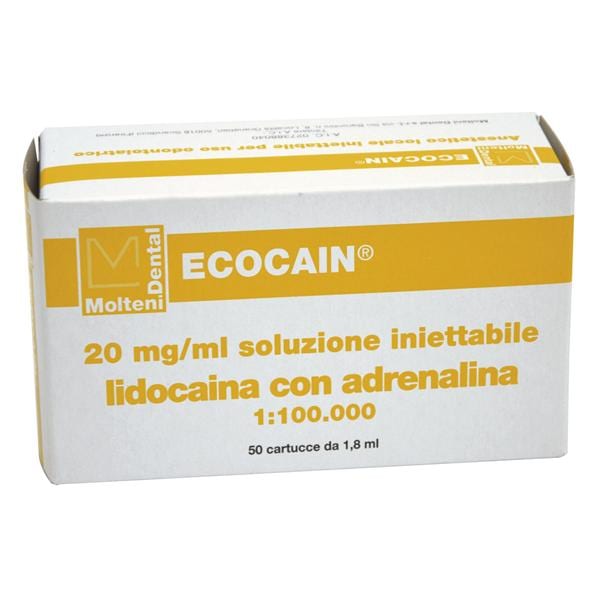 ECOCAIN - Lidocaina - (A.I.C. nr. 027388040) 20 mg/ml con ADRENALINA 1:100.000