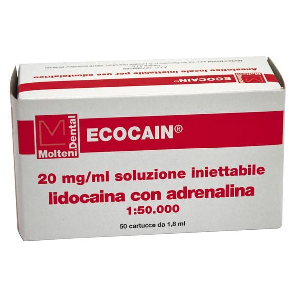 ECOCAIN - Lidocaina - (A.I.C. nr. 027388089) 20 mg/ml con ADRENALINA 1:50.000