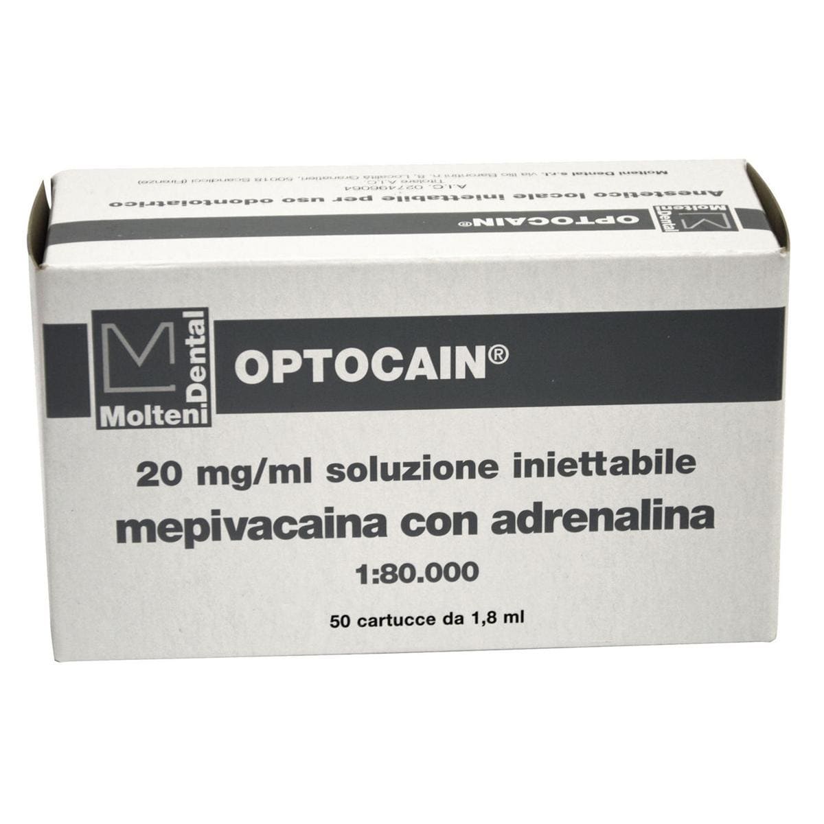 OPTOCAIN - Mepivacaina - (A.I.C. nr. 027496064) 20 mg/ml con ADRENALINA 1:80.000