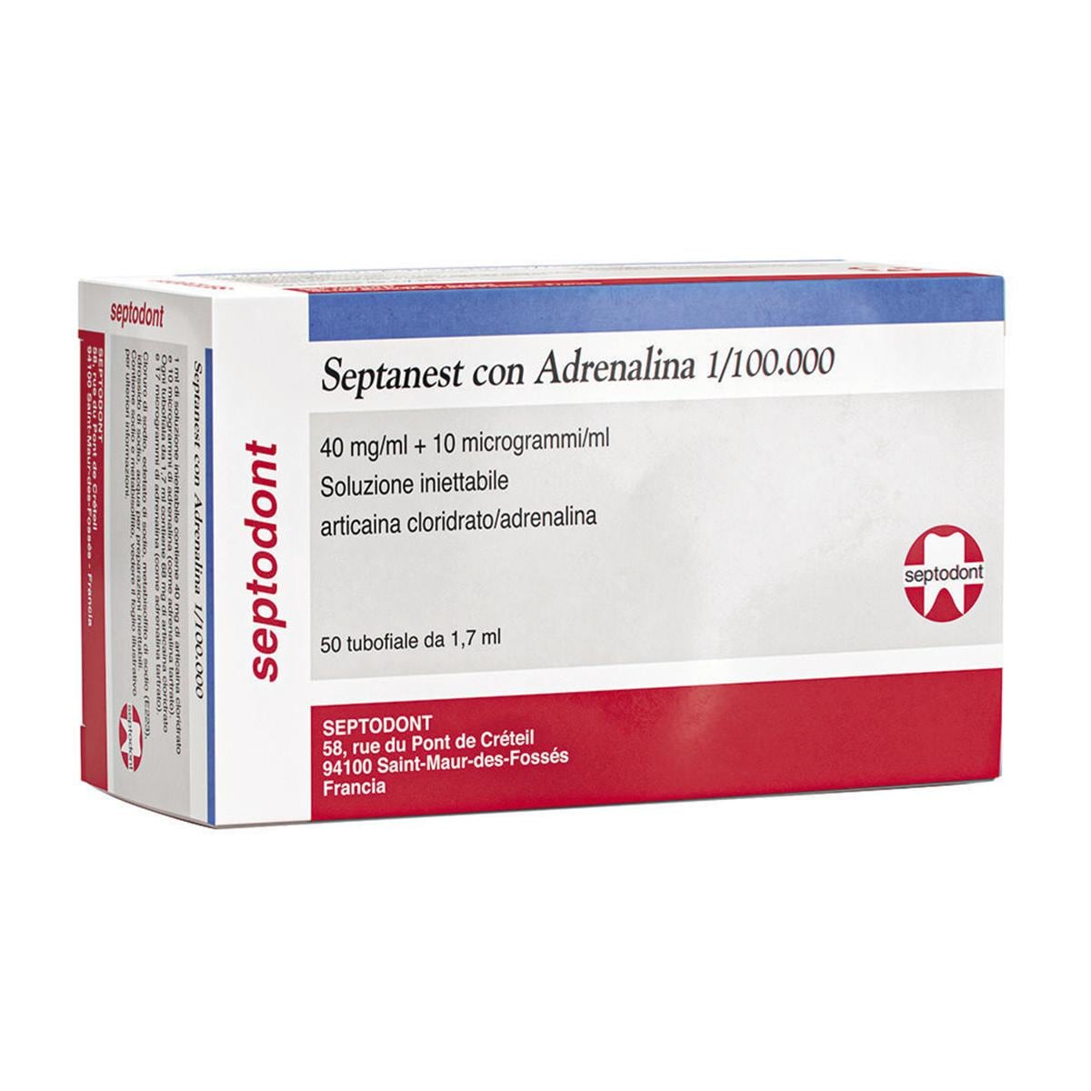 SEPTANEST al 4% - (A.I.C. nr. 028625010) con ADRENALINA 1:100.000