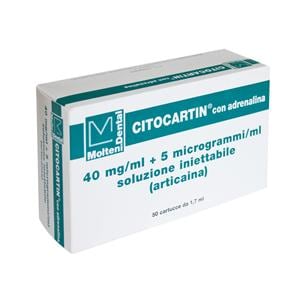 CITOCARTIN - Articaina - (A.I.C. nr. 030690022) 40 mg/ml + 5 microgrammi/ml con ADRENALINA