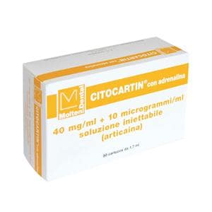 CITOCARTIN - Articaina - (A.I.C. nr. 030690010) 40 mg/ml + 10 microgrammi/ml con ADRENALINA