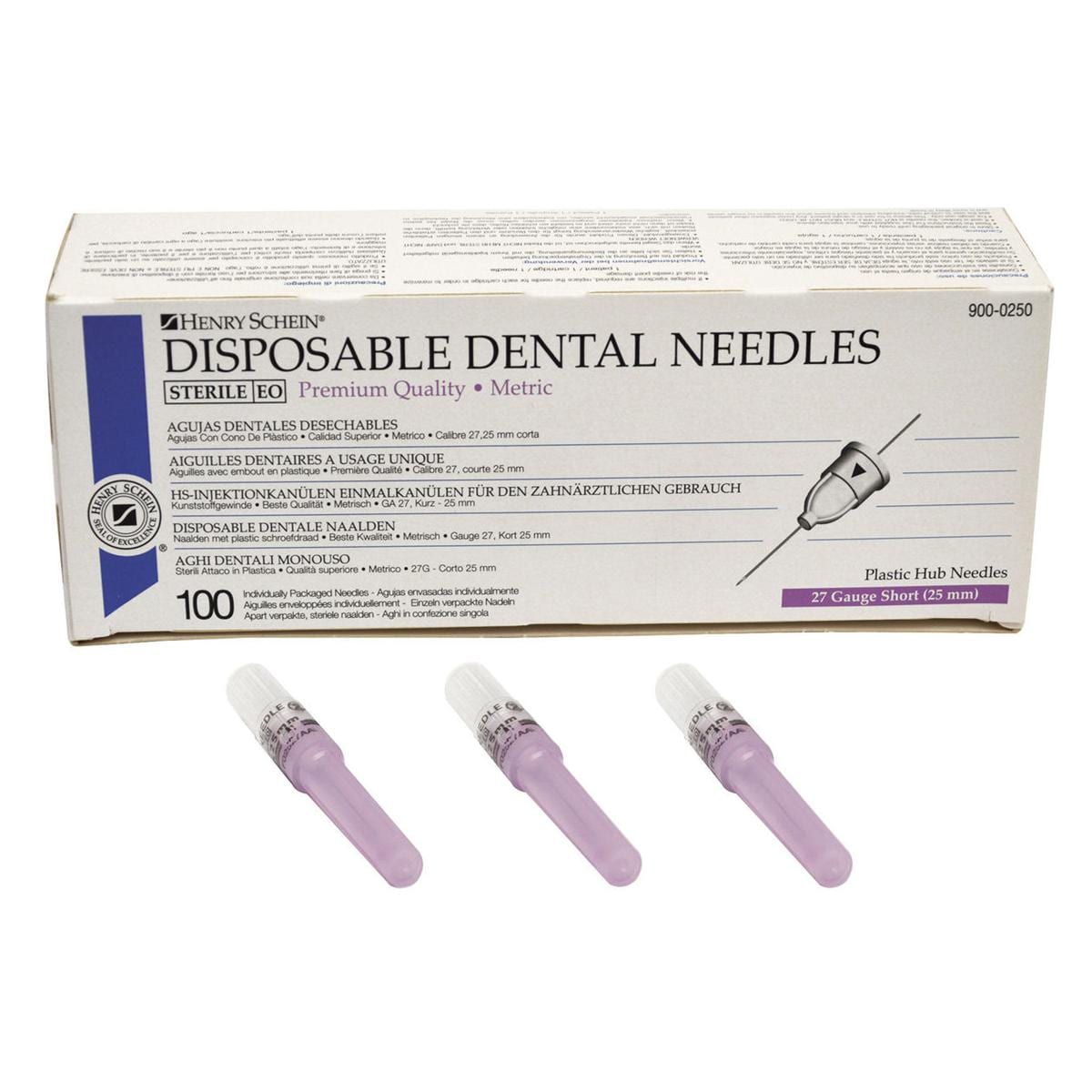 DISPOSABLE DENTAL NEEDLES 27 G Ø 0,4 mm - Lughezza 25 mm, viola