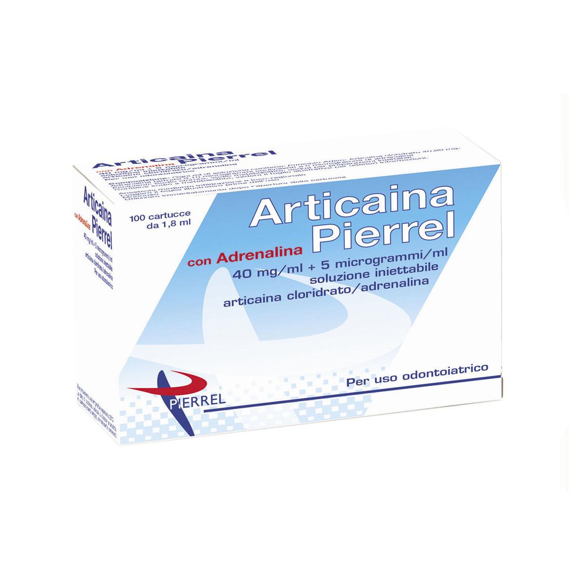 ARTICAINA - (A.I.C. nr. 031815020) con Adrenalina - 40 mg/ml + 5 microgrammi/ml soluzione iniettabile articaina cloridrato/adren