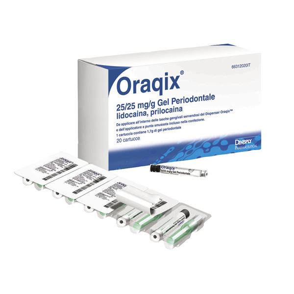 ORAQIX - Confezione: 20 cartucce da 1,7 g cad.+ 20 puntali applicatori a punta smussa (blisterati)