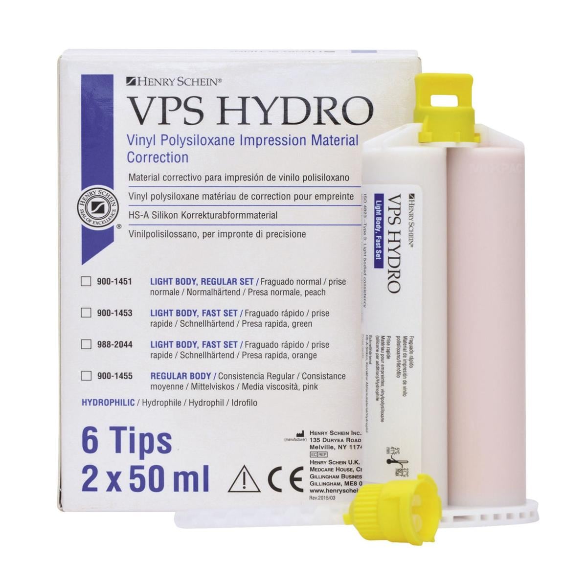 VPS HYDRO IN CARTUCCE (PER MISCELAZIONE MANUALE) - Regular Body Regular Set - Confezione da 2 cartucce da 50 ml cad. e 6 puntali