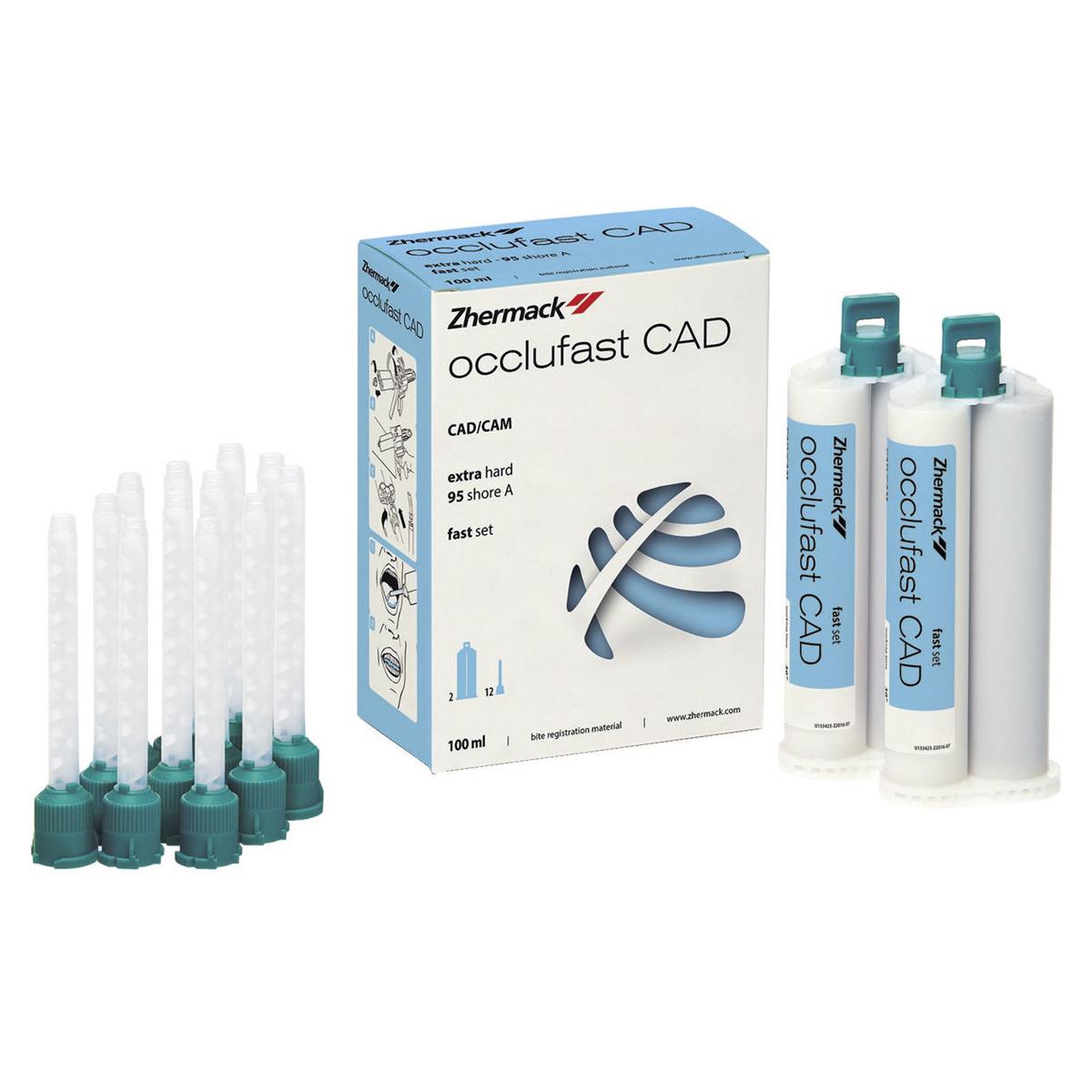 OCCLUFAST CAD - Confezione: 2 cartucce da 50 ml cad. + 12 puntali large verdi