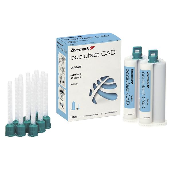 OCCLUFAST CAD - Confezione: 2 cartucce da 50 ml cad. + 12 puntali large verdi