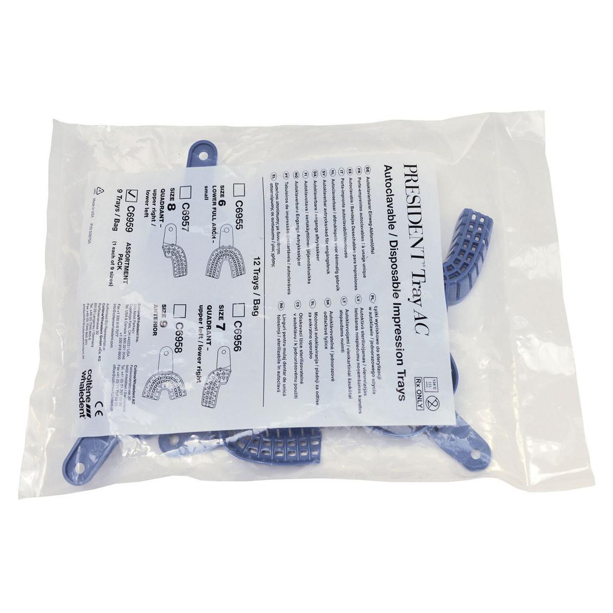 PRESIDENT IMPRESSION TRAY SYSTEM ASSORTIMENTO - Assortimento da 9 pz.