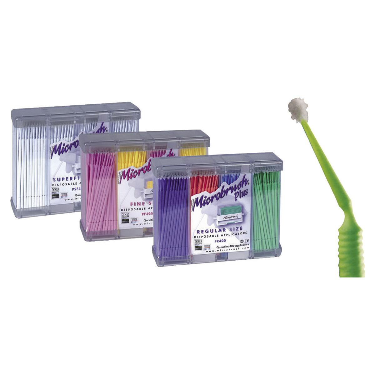 MICROBRUSH PLUS - Terminale regular, con impugnatura viola, verde, rossa e blu