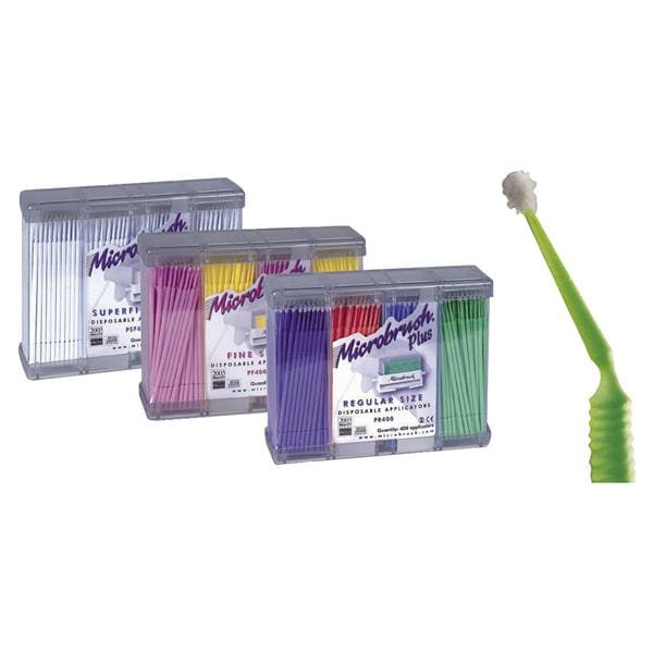 MICROBRUSH PLUS - Terminale regular, con impugnatura viola, verde, rossa e blu