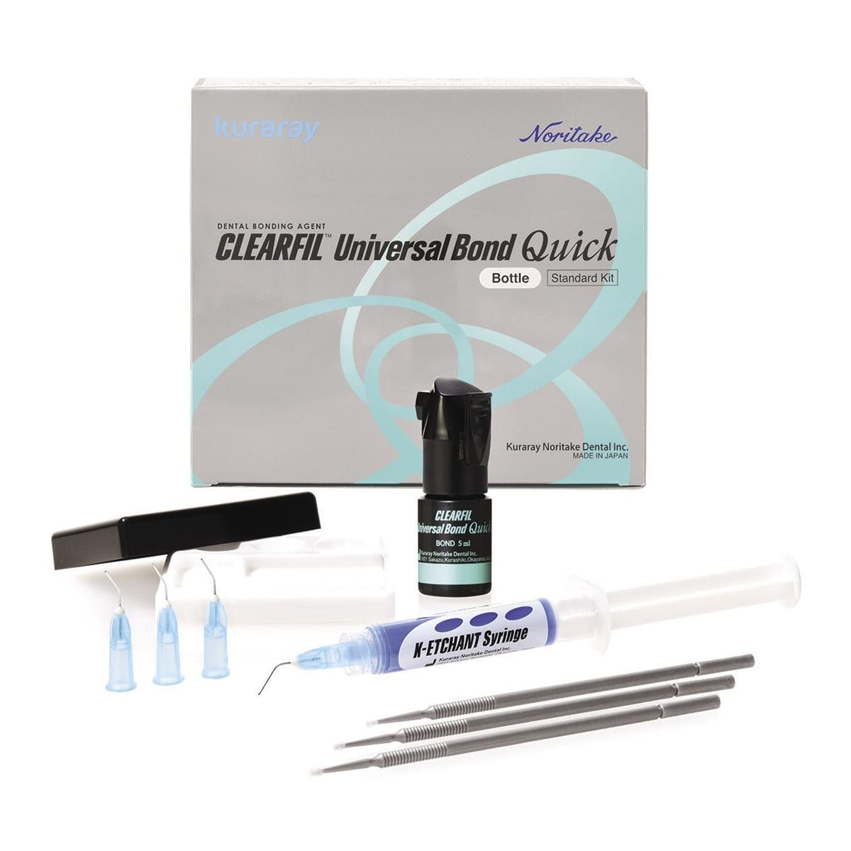 CLEARFIL UNIVERSAL BOND QUICK KIT - Kit flacone da 5 ml, K-Etchant da 3 ml, 50 pennellini, 20 puntali