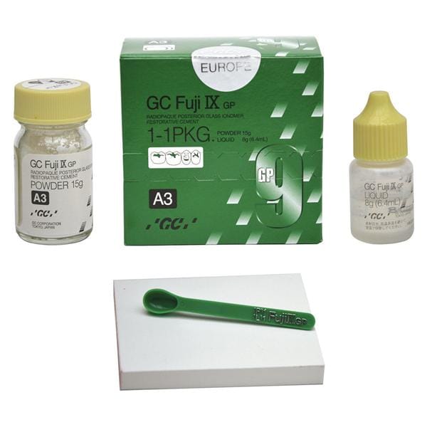 FUJI IX GP KIT POLVERE + LIQUIDO - Kit: polvere A3 15 g, liquido 6,4 ml (8 g) ed accessori