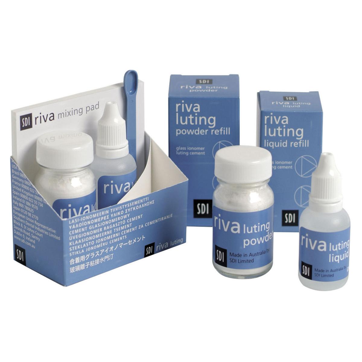 RIVA LUTING - Kit: polvere 35 g, liquido 24,3 ml (25 g) ed accessori