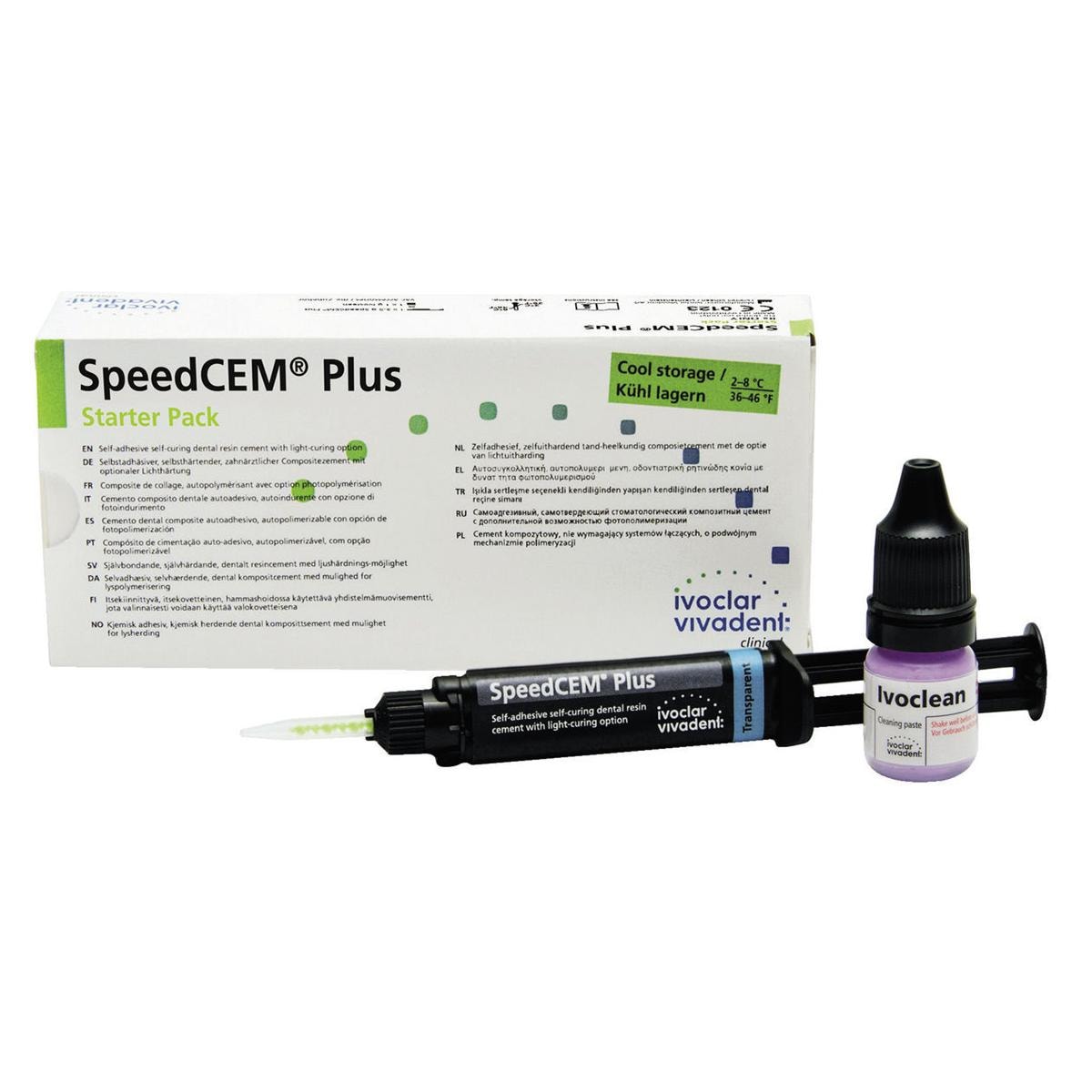 SpeedCEM PLUS STARTER PACK - Starter Pack: 1 siringa automix trasparente da 2,5 g, 1 Ivoclean da 1 g + 4 puntali miscelatori