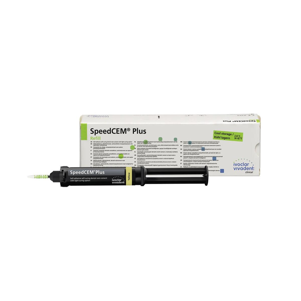SpeedCEM PLUS SIRINGHE - Confezione: 1 siringa automix colore giallo da 9 g, 15 puntali miscelatori + 5 cannule endocanalari