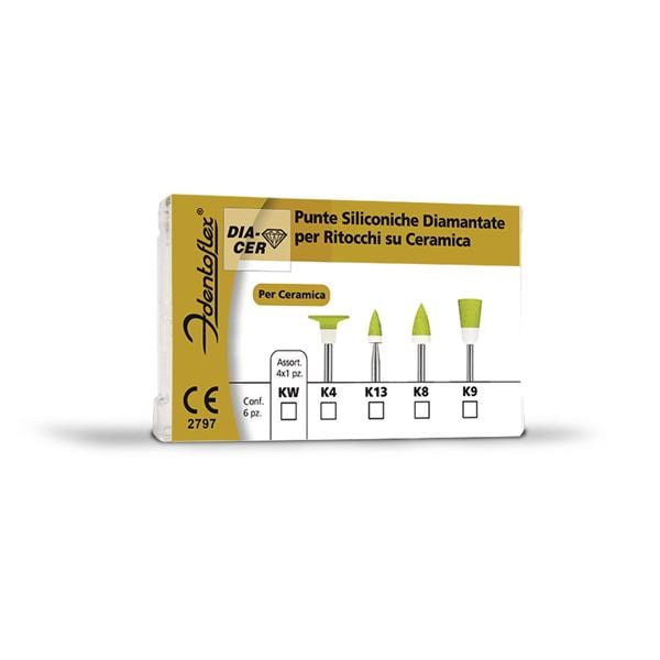 DIA-CER KIT - Kit assortito da 4 pz. (dischetto, micro-fiamma, fiamma, coppetta)