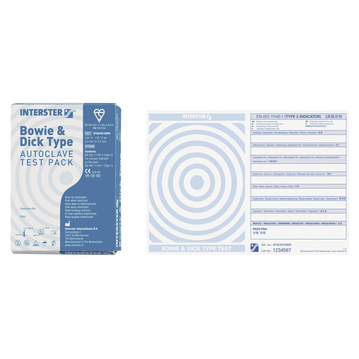 BOWIE & DICK TEST (AD ESAURIMENTO) - Confezione da 20 pacchi test
