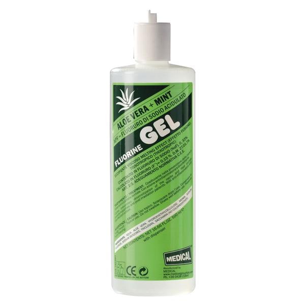 GEL DI FLUORO ALOE VERA + MENTA - A.P.F. acidulato (1 min.) - flacone da 500 ml