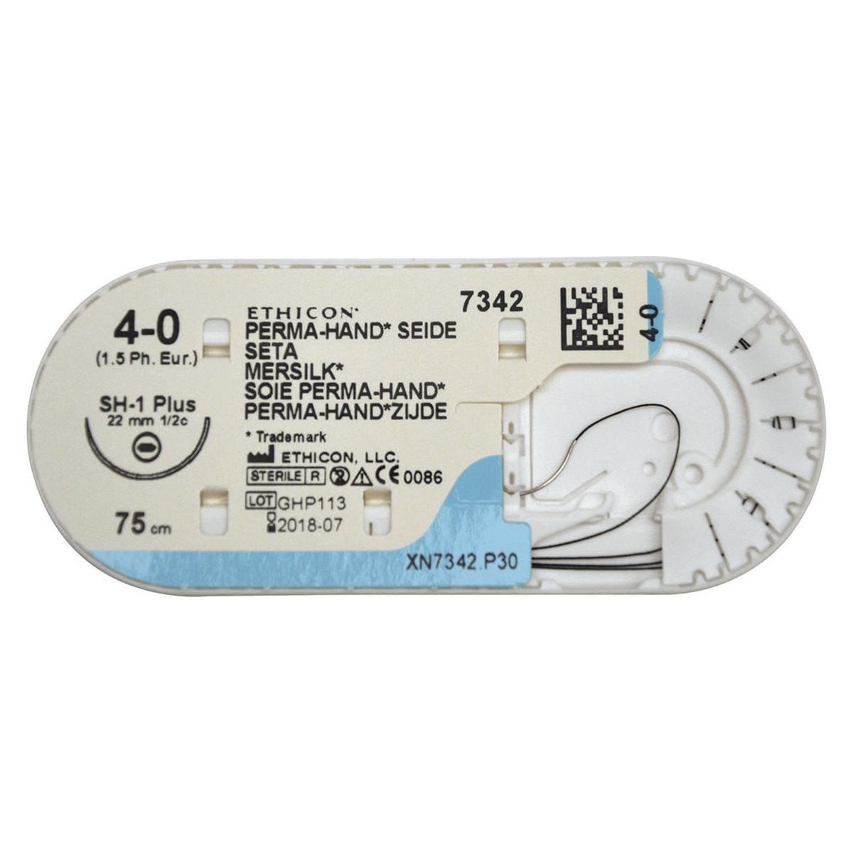SUTURE SETA - AGO DORSO TAGLIENTE - FILO CM 75 - F 736 - C-3 3/8 cerchio - 4/0 (1,5) mm 13 - 36 pz.