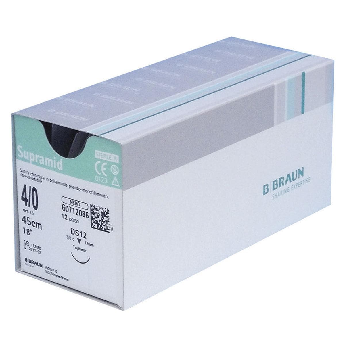 SUTURE SUPRAMID - 3/8 di cerchio - AGO DORSO TAGLIENTE DS - 36 PZ. - C0712132 - (1,5) DS 16 mm - 4/0