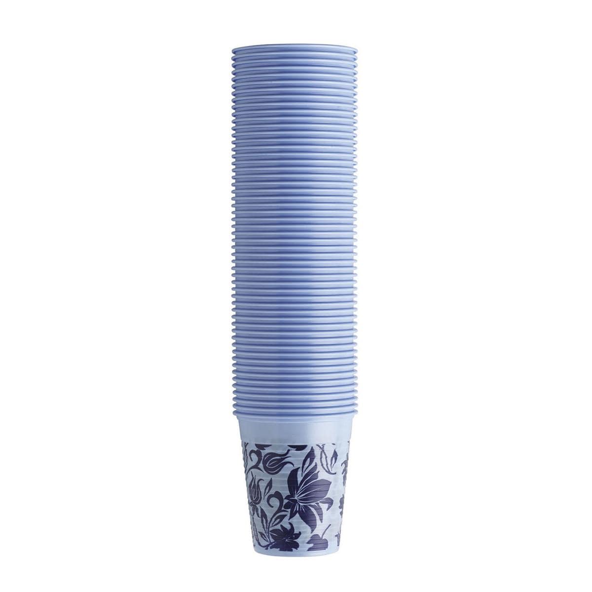 BICCHIERI FANTASIA FLOREALE (AD ESAURIMENTO) - azzurro - 100 bicchieri