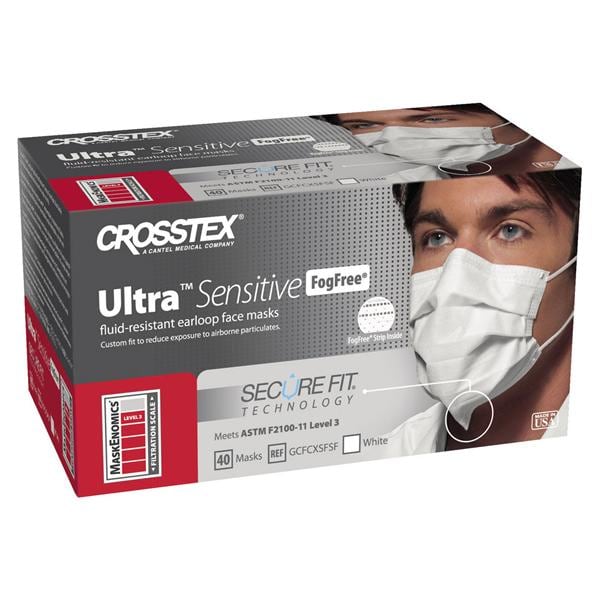MASCHERINA SENSITIVE FOG FREE-SECURE FIT - Bianche - Confezione da 40 pz.