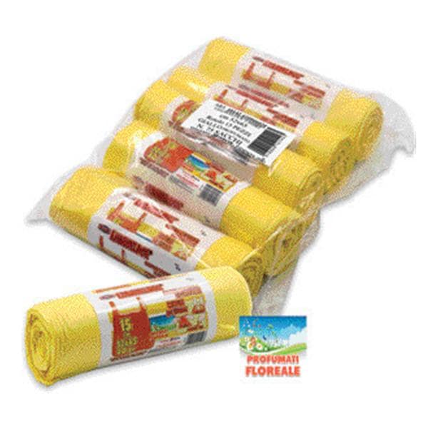 SACCHETTI EXTRAFORTI CON MANIGLIE FISSE - Misura cm 52x65 - Giallo/ floreale