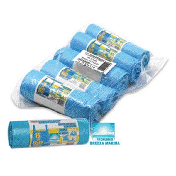SACCHETTI EXTRAFORTI CON MANIGLIE FISSE - Misura cm 52x65 - Azzurro/ brezza marina