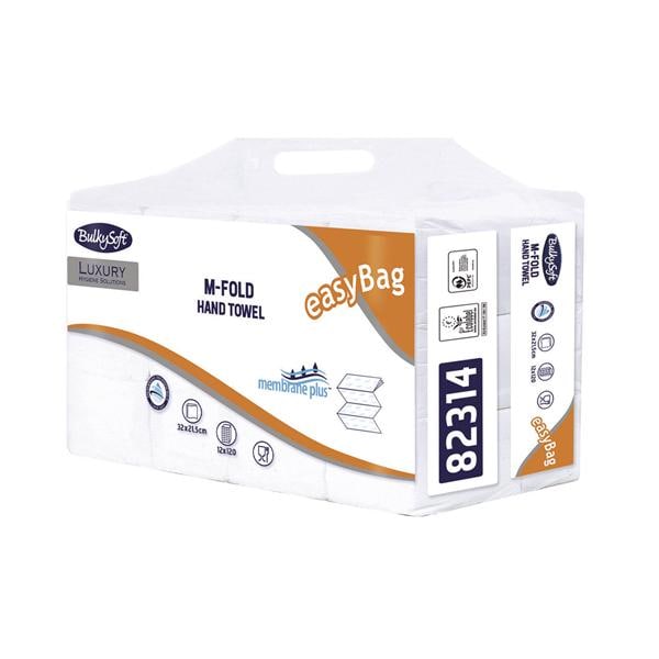 ASCIUGAMANI PIEGATI A "M" - Confezione da 1440 asciugamani (12 pacchetti x120 pz)