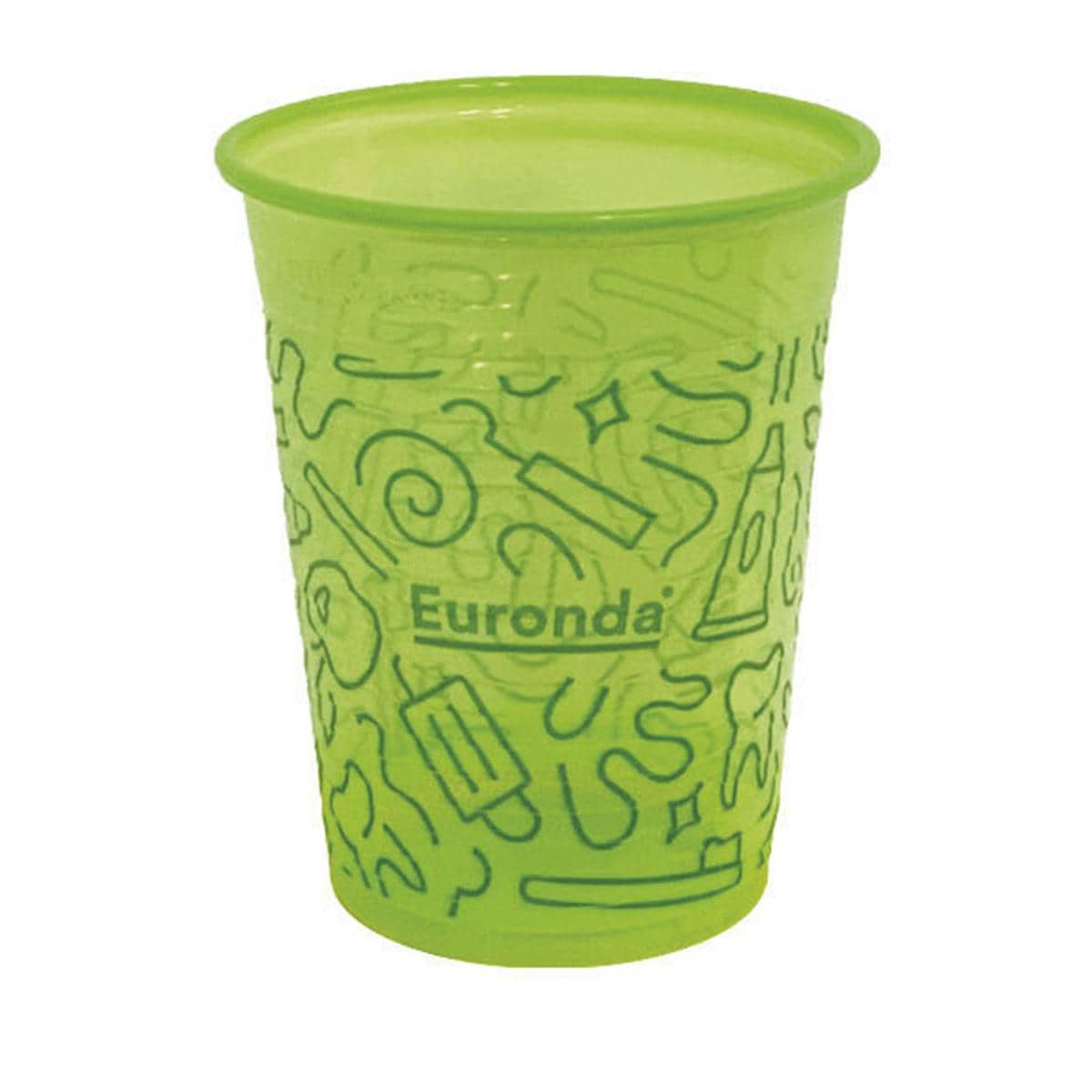 BICCHIERI IN PLASTICA GRAFFITI - Lime - 50 bicchieri