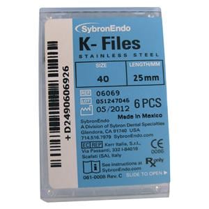 STRUMENTARIO CANALARE K-FILES - ISO 20 - giallo