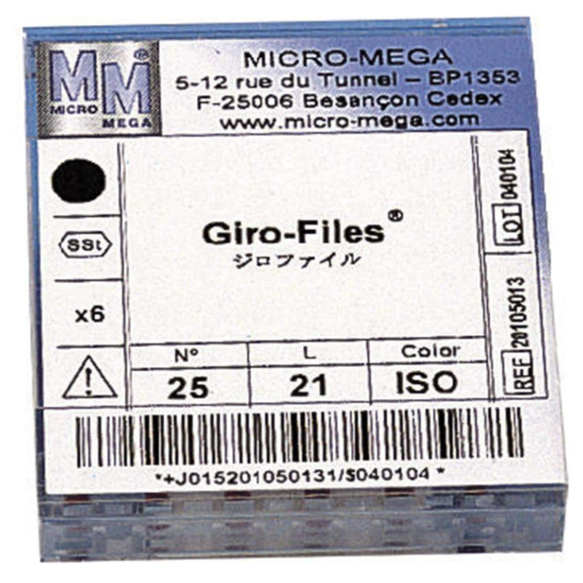 GIRO-FILES (H-FILES L) per CA (AD ESAURIMENTO) - ISO 08 - grigio - lunghezza 25 mm