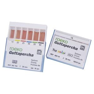 PUNTE DI GUTTAPERCA - ISO 20 - giallo - terminale rosa