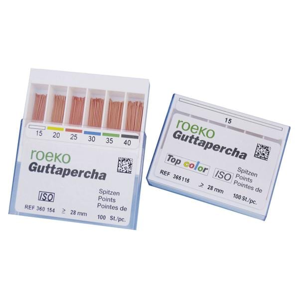 PUNTE DI GUTTAPERCA - ISO 25 - rosso - terminale rosa