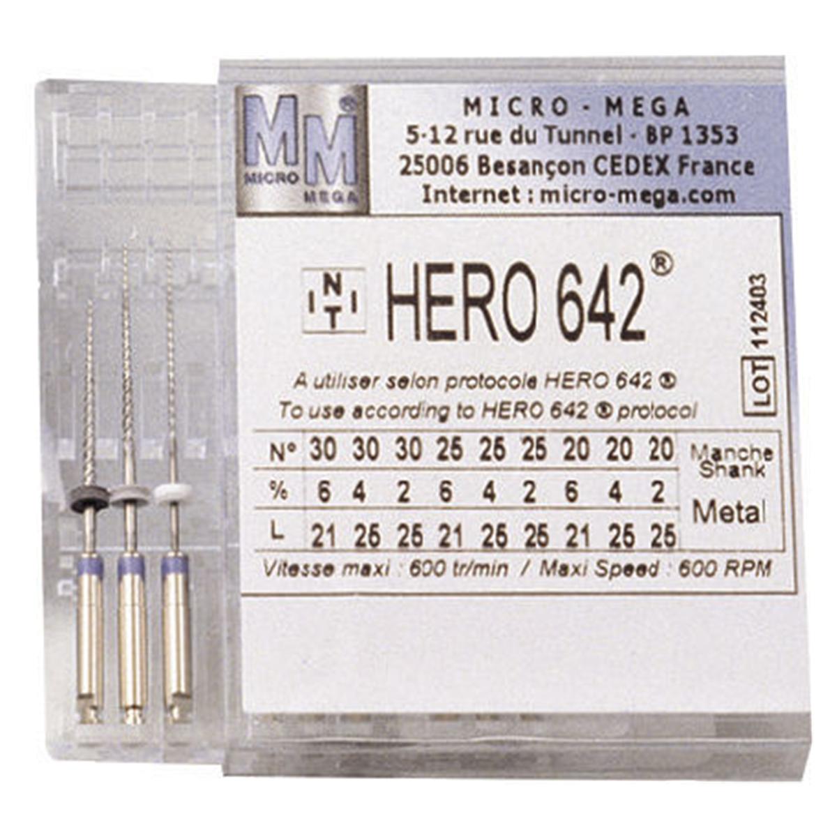 HERO 642 per CA RICAMBI CONICITA' 04% (Ad esaurimento) - ISO 20 - giallo - lunghezza 21 mm