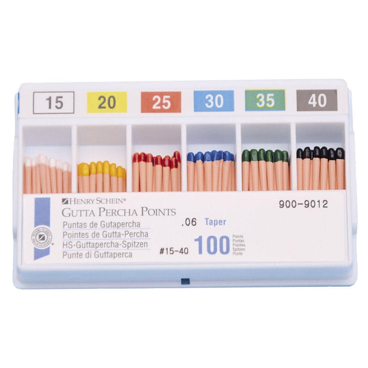 PUNTE DI GUTTAPERCA CONICITA' .04 ASSORTIMENTO - Assortimento ISO 15-40