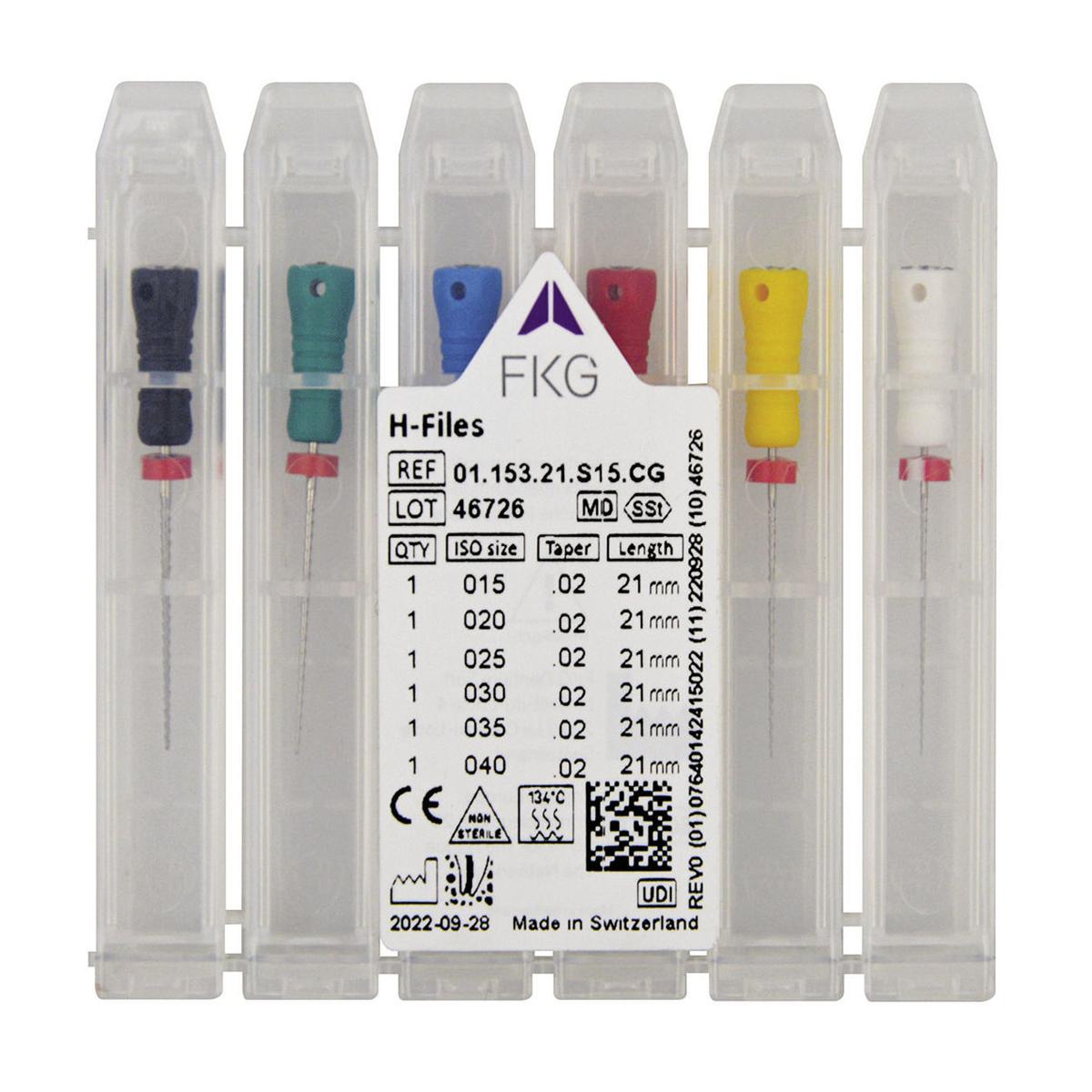 STRUMENTARIO CANALARE H-FILES ASSORTIMENTI - Assortimento 15-40 - lunghezza 21 mm