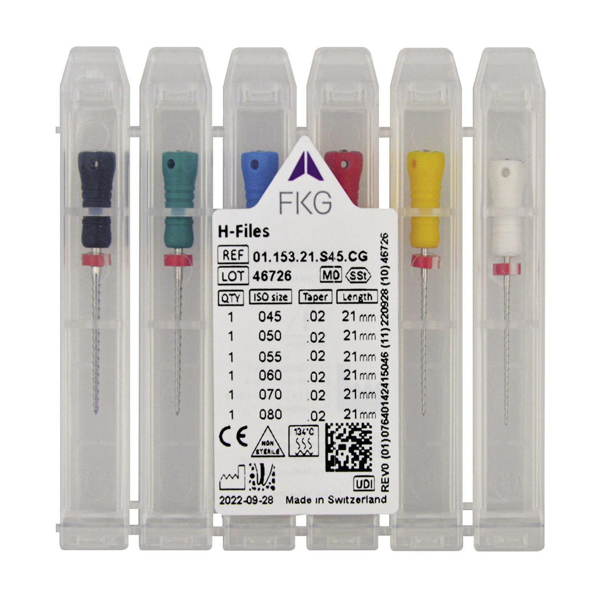 STRUMENTARIO CANALARE H-FILES ASSORTIMENTI - Assortimento 45-80 - lunghezza 25 mm