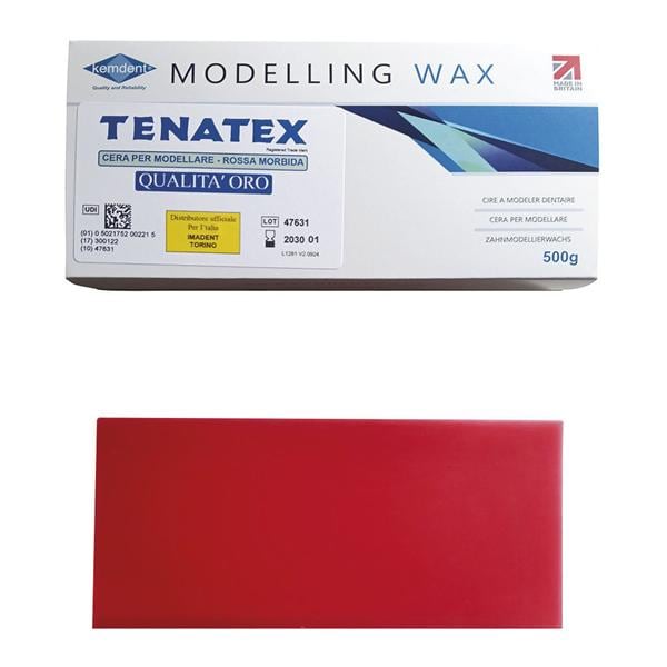 CERA TENATEX - Confezione da 500 g colore rosso