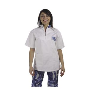 CASACCA HORIZON MANICA CORTA IN GABARDINE - Taglia S - colore bianco/azzurro mimetico