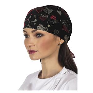 BANDANA UNISEX FANTASIA MISTO COTONE - Cuori rossi