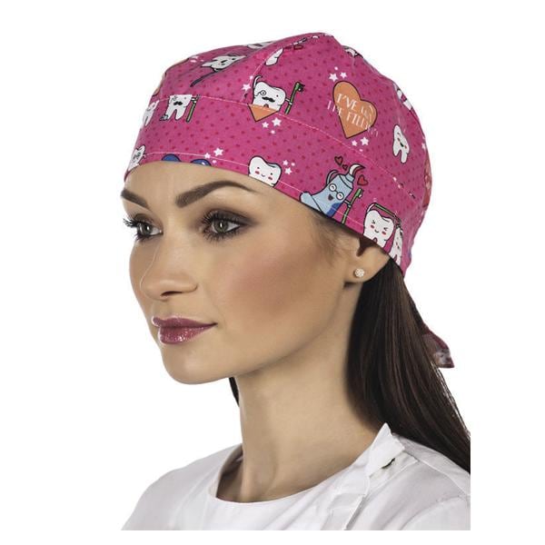 BANDANA UNISEX FANTASIA MISTO COTONE - Happy teeth fucsia