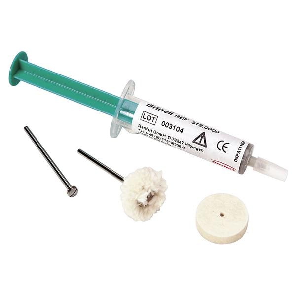BRINELL L - Siringa da 5 ml, 1 disco di mussolina, 1 ruota di feltro, 1 mandrino