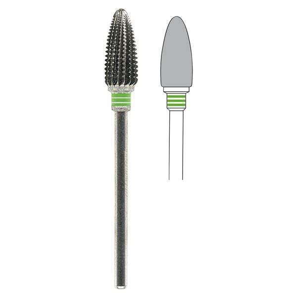 DENTATURA SEMPLICE CON TAGLIO TRASVERSALE (taglio 176)TRIPLO ANELLO VERDE - Fig. 251 - Iso 274 060