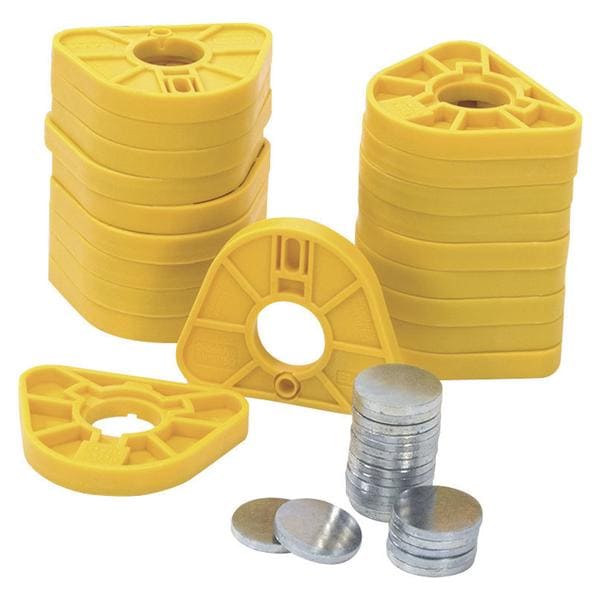 BASI DI MONTAGGIO MAGNETICHE GIALLE - Confezione da 20 pz. + bottoni ritentivi