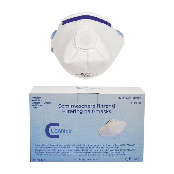 RESPIRATORE FILTRANTE FFP 2 NR (Ad esaurimento) - pieghevole con valvola - 10 pz