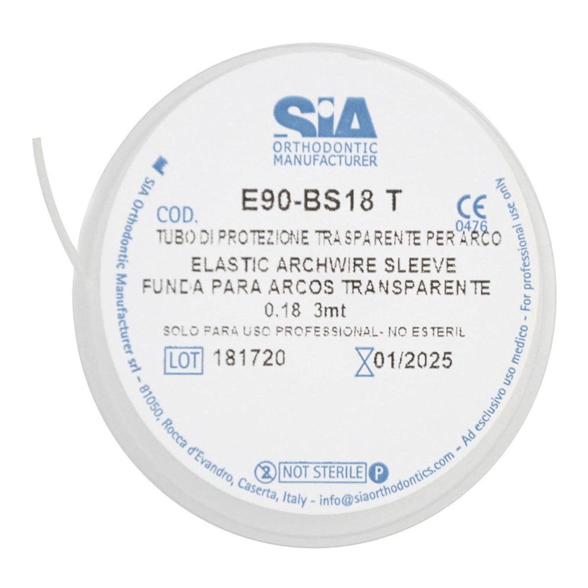 TUBO DI PROTEZIONE PER ARCHI - Ø .027” - Trasparente