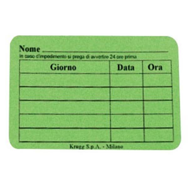 BIGLIETTI PER APPUNTAMENTO - Colore Verde Mela